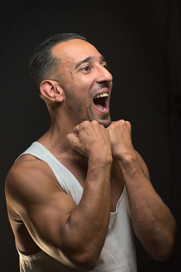 Athlète homme gymnaste, portrait au masculin 